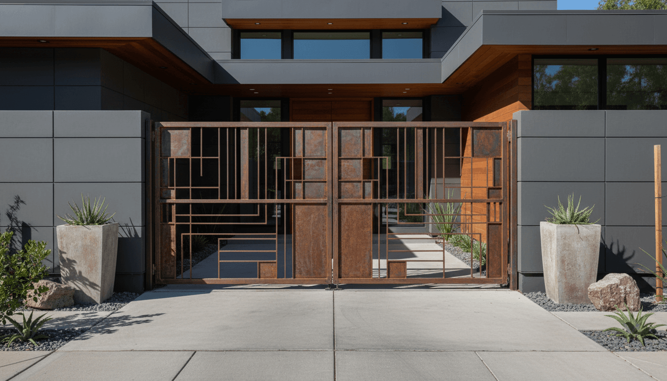 Custom wood fence with gate for a residential client