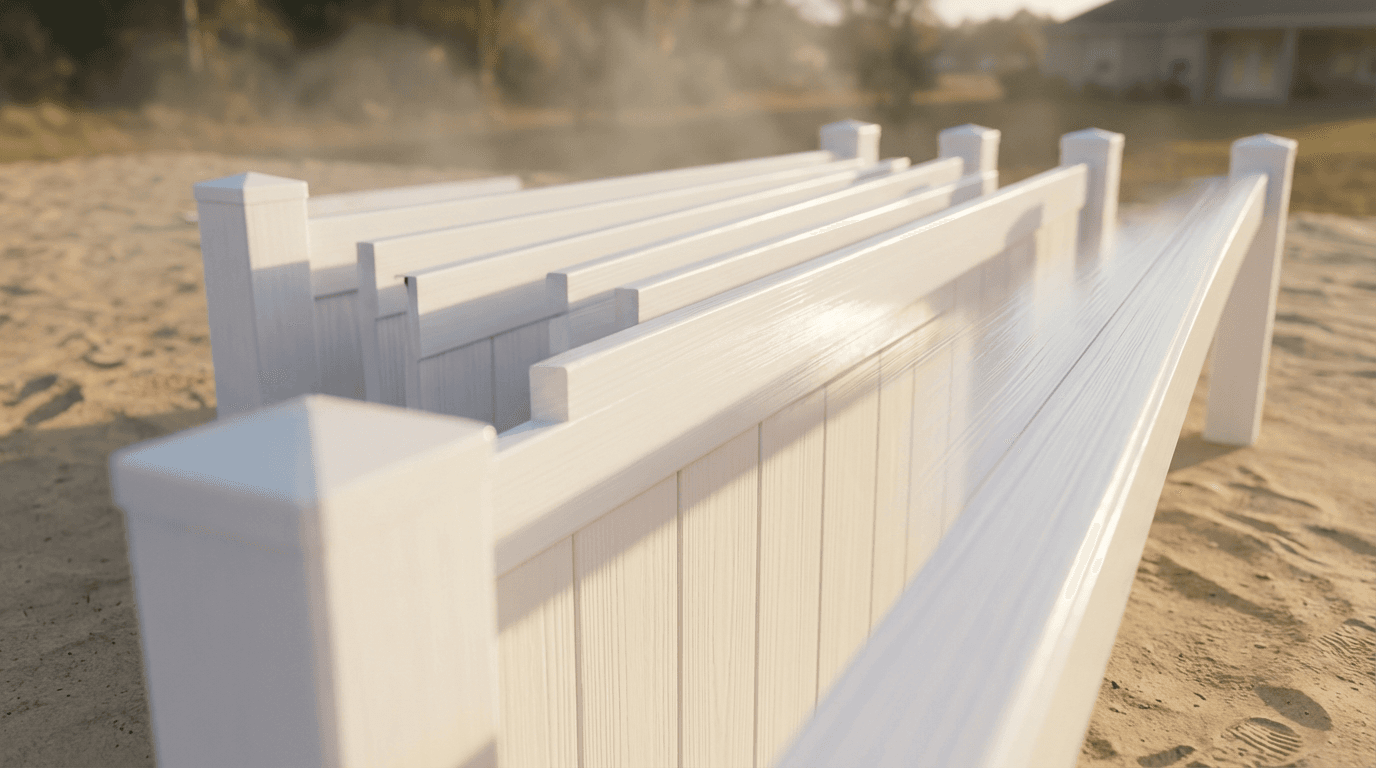 Vinyl privacy fence with gate in a Toronto backyard